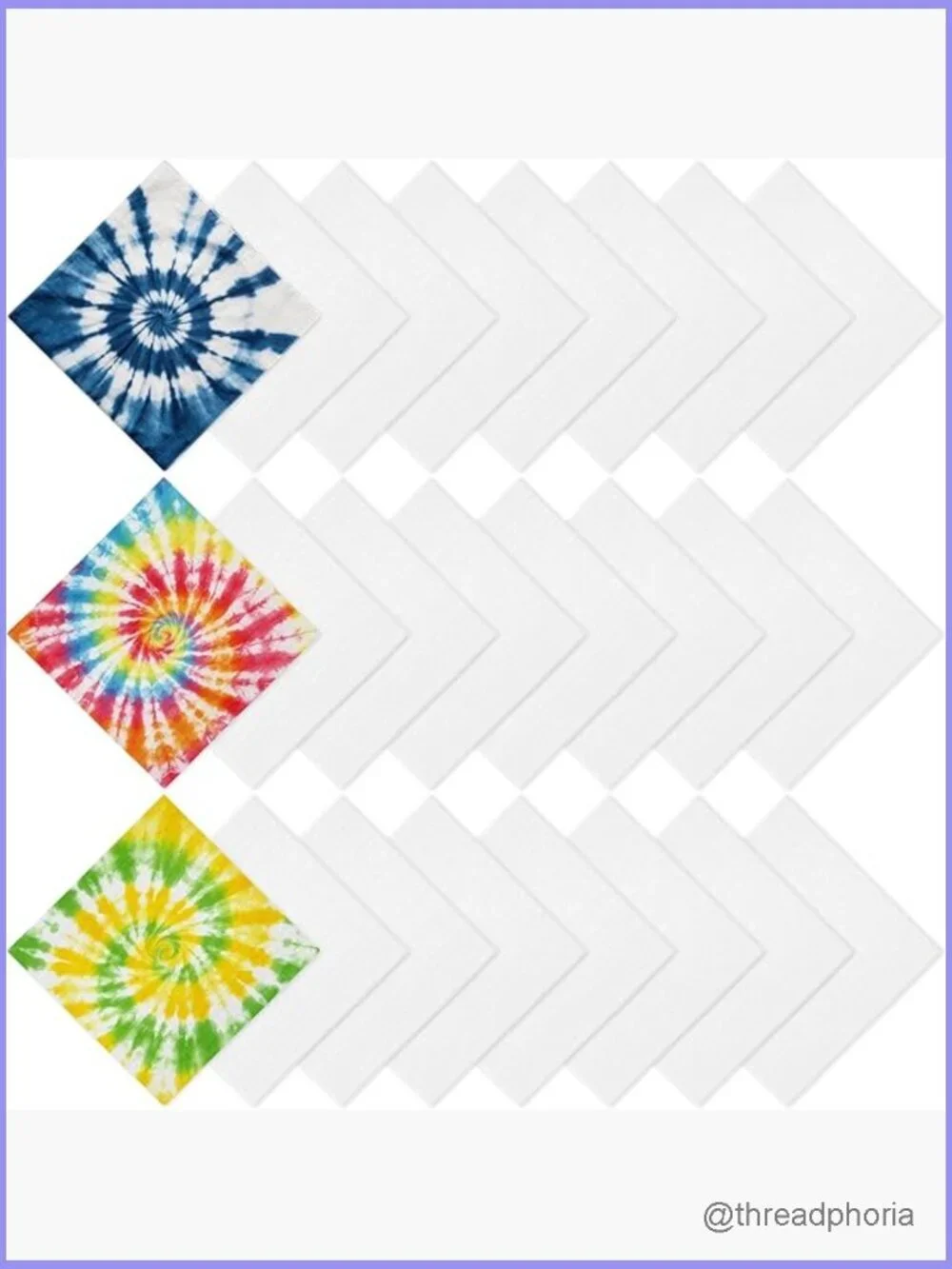 22x22 Inch Blank Cotton Bandana for Tie Dye Unisex Scarf Headwrap DIY Craft